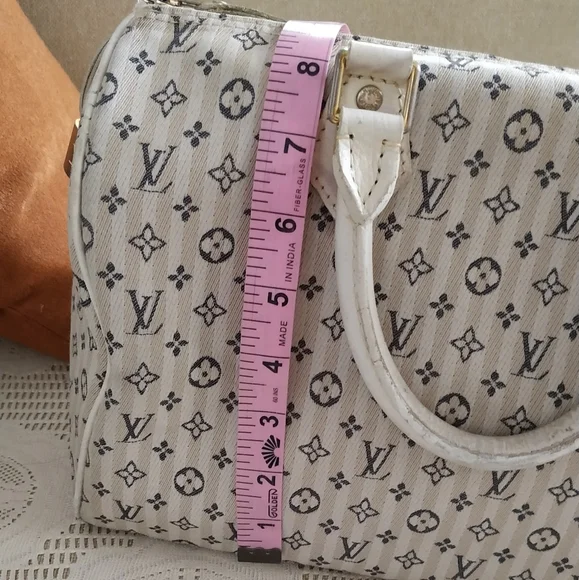 Vintage monogram Mini Lin Canvas 30 Bag Satchel Cream - Picture 12 of 16